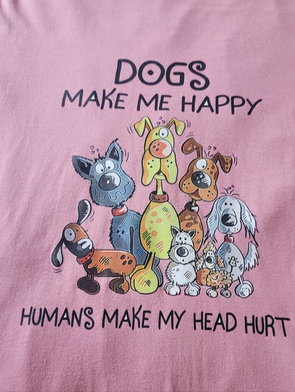 NWOT "Dogs Make Me Happy" Pet Lover Tee